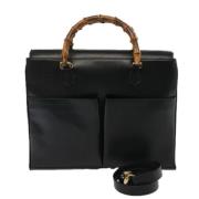 Pre-owned Leather totes Gucci Vintage , Black , Dames