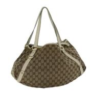 Pre-owned Canvas totes Gucci Vintage , Beige , Dames