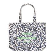 Blauwe Zebra Print Shopper Tas Mads Nørgaard , Multicolor , Dames