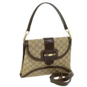 Pre-owned Canvas gucci-bags Gucci Vintage , Beige , Dames