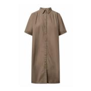 Garment Dyed Poplin Jurk Bruin Rue De Tokyo , Brown , Dames