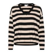 Gestreepte V-hals Pullover Trui Zwart Saint Tropez , Multicolor , Dame...