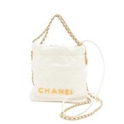 Pre-owned Leather chanel-bags Chanel Vintage , White , Dames