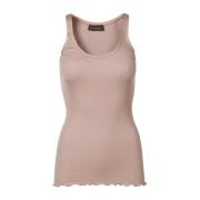 Vintage Powder Zijden Top Rosemunde , Pink , Dames