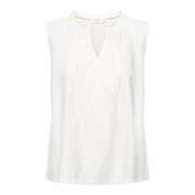 Witte Ruffle Top Crliselin Blouse Cream , White , Dames