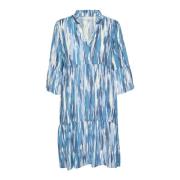 Blauwe Abstracte Print Jurk Kaarina Stijl Kaffe , Multicolor , Dames