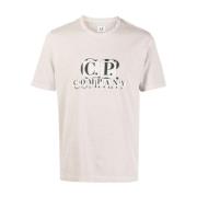 Logo Patch Print T-Shirt C.p. Company , Beige , Heren