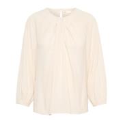 Gedrapeerd Whisper White Blouse InWear , White , Dames