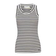 Gestreepte tanktop T-shirt Whisper White/Marine Blue InWear , Multicol...