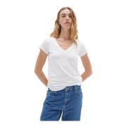 Klassieke V-hals T-shirt Puur Wit InWear , White , Dames