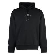 Geribbelde Katoenen Hoodie Ralph Lauren , Black , Heren