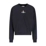 Zwarte Logo Crewneck Sweater Vivienne Westwood , Black , Heren