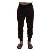 Luxe Bruine Jogger Broek Dolce & Gabbana , Brown , Heren