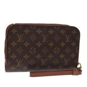 Pre-owned Canvas clutches Louis Vuitton Vintage , Brown , Dames