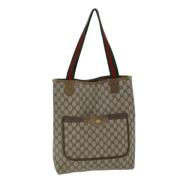 Pre-owned Leather totes Gucci Vintage , Beige , Dames