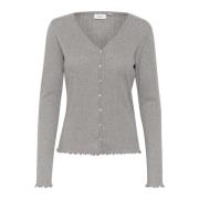 Grijze Quill Melange Cardigan Top Saint Tropez , Gray , Dames