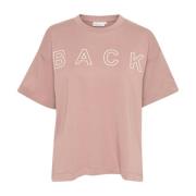 Cool Tee Top met Skrift Print Karen by Simonsen , Pink , Dames