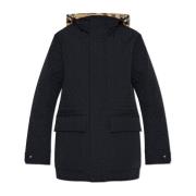 Gewatteerde jas met capuchon Burberry , Black , Dames