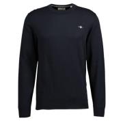 Tijdloze Cotton C-Neck Sweatshirt Gant , Black , Heren