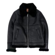 Shearling Pilot Jacket Giorgio Brato , Black , Heren