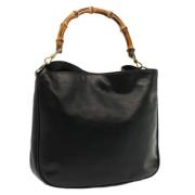 Pre-owned Leather handbags Gucci Vintage , Black , Dames