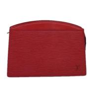 Pre-owned Leather clutches Louis Vuitton Vintage , Red , Dames