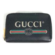 Pre-owned Leather wallets Gucci Vintage , Black , Dames