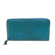 Pre-owned Leather wallets Gucci Vintage , Blue , Dames