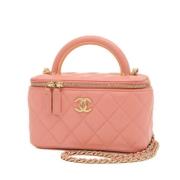 Pre-owned Leather chanel-bags Chanel Vintage , Pink , Dames