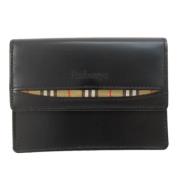 Pre-owned Leather wallets Burberry Vintage , Black , Dames