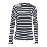 Gestreepte longsleeve top met ruchedetails Karen by Simonsen , Multico...