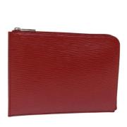 Pre-owned Leather clutches Louis Vuitton Vintage , Red , Dames