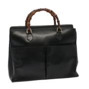 Pre-owned Leather handbags Gucci Vintage , Black , Dames