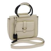 Pre-owned Leather handbags Gucci Vintage , Beige , Dames