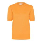 Abrikoos Melange Gebreide Trui Saint Tropez , Orange , Dames