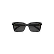 Rechthoekige zonnebril met metalen details Miu Miu , Black , Dames