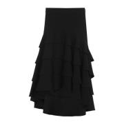 Satijnen Rok in Zwart Moschino , Black , Dames