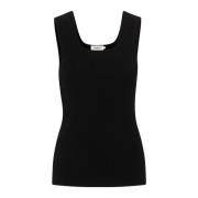 Zwarte Gebreide Top Slindianna Stijl Soaked in Luxury , Black , Dames