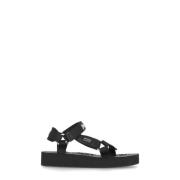 Zwarte Slippers met Logo Straps Palm Angels , Black , Heren