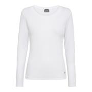 Rib Tee Top Wit MOS Mosh , White , Dames