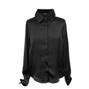 Zijden Satijnen Polyester Shirt Noor of Sweden , Black , Dames