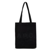 Katoenen Tote Tas met Voorlogo A.p.c. , Black , Heren