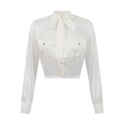 Ivoor Shirt Elegante Stijl Elisabetta Franchi , Beige , Dames