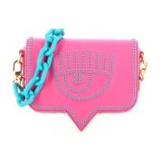 Fuchsia Schoudertas met Blauwe Studs Chiara Ferragni Collection , Pink...