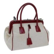 Pre-owned Canvas handbags Prada Vintage , Beige , Dames