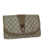 Pre-owned Canvas clutches Gucci Vintage , Beige , Dames