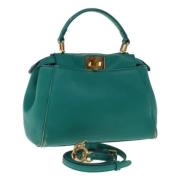 Pre-owned Leather handbags Fendi Vintage , Green , Dames