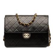 Pre-owned Leather chanel-bags Chanel Vintage , Black , Dames