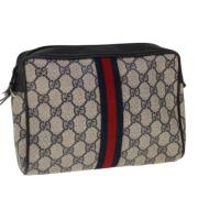 Pre-owned Leather clutches Gucci Vintage , Beige , Dames