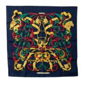 Pre-owned Silk scarves Hermès Vintage , Blue , Dames